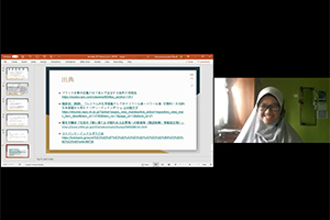 Ms. Mutiara making a presentation at the final presentation session