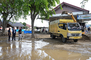 Aceh area, where water still remaining even during recovery efforts