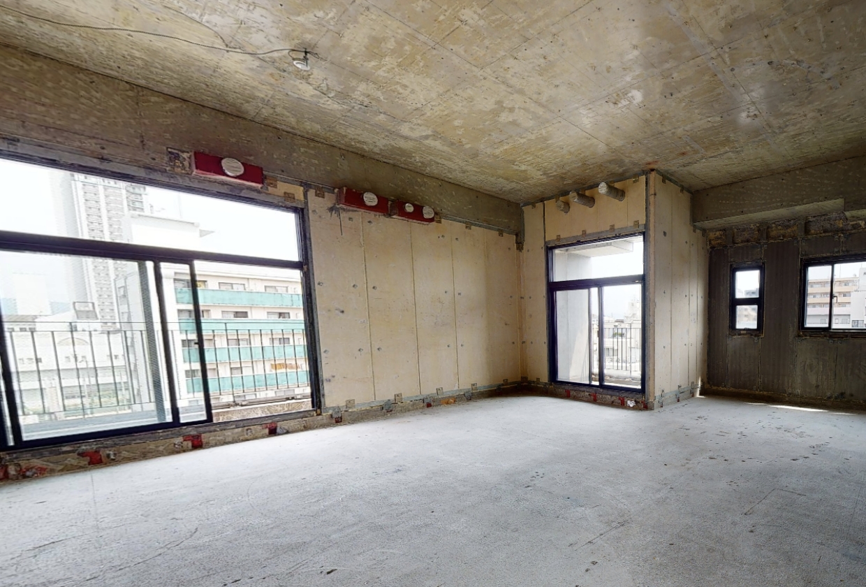 605住戸 つながる家 内装解体後のスケルトン