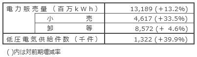 国内電力販売実績
