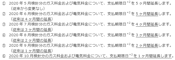 （1）ガス料金および電気料金について（下線部は8月6日発表分からの変更点です）