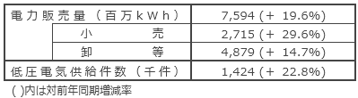 国内電力販売実績 国内電力販売実績