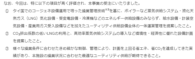 高く評価された項目