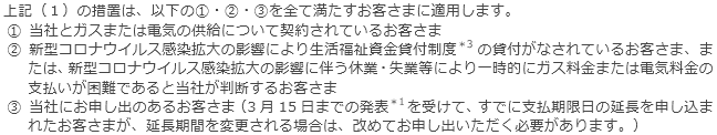 今回の措置が適用されるお客さまについて