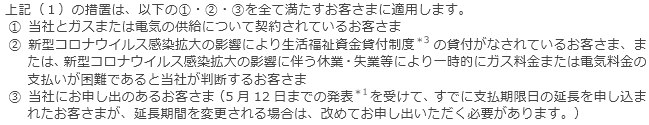 今回の措置が適用されるお客さまについて