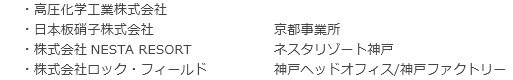 【今回基本合意書により供給開始を予定しているお客さま】　（50音順）