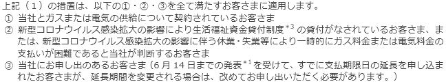 今回の措置が適用されるお客さまについて