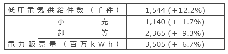 国内電力販売実績