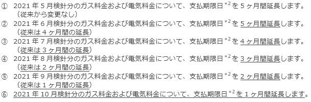 ガス料金および電気料金について