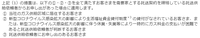 今回の措置が適用される託送供給依頼者について