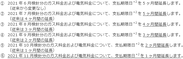 ガス料金および電気料金について