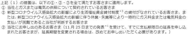 今回の措置が適用されるお客さまについて