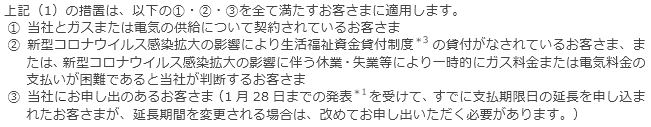 今回の措置が適用されるお客さまについて