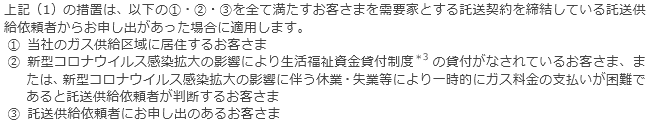 今回の措置が適用される託送供給依頼者について