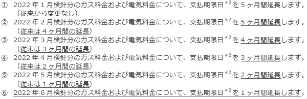 ガス料金および電気料金について