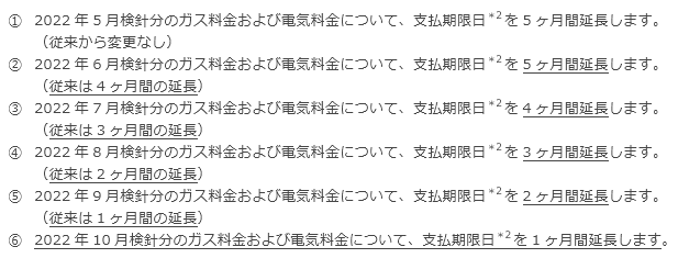 ガス料金および電気料金について