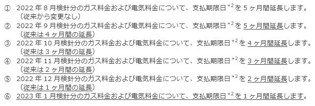 ガス料金および電気料金について