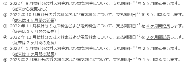 ガス料金および電気料金について