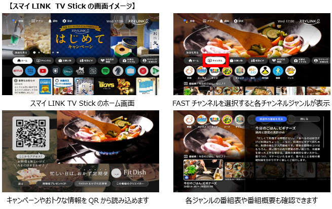 スマイLINK　TV Stickの画面イメージ