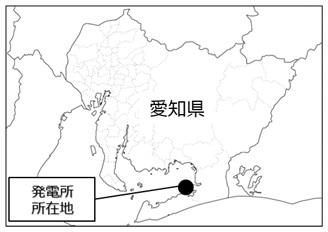 愛知田原バイオマス発電所の位置図