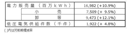 国内電力販売実績