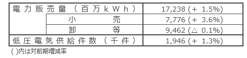 国内電力販売実績 国内電力販売実績