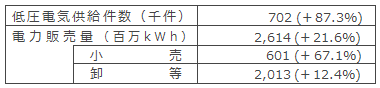 国内電力販売実績 国内電力販売実績