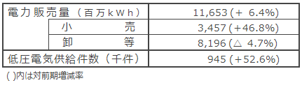 国内電力販売実績