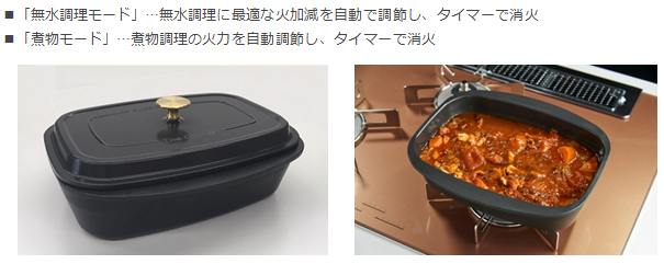 コンロでも使用可能な新調理容器「ザ・ココット」を付属。コンロ部分でザ・ココットが使えるオートメニューも追加　【Rシリーズ】