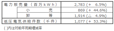 国内電力販売実績