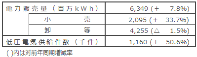 国内電力販売実績