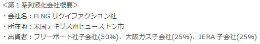 第1系列液化会社概要