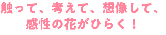 触って、考えて、想像して、感性の花がひらく！