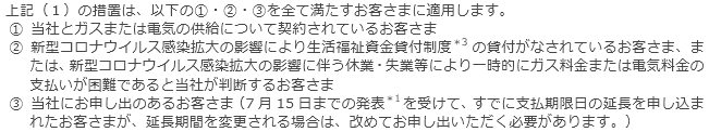今回の措置が適用されるお客さまについて